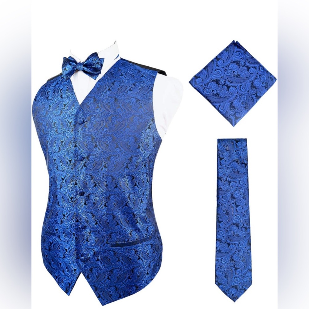 Alizeal mens 4-piece paisley print set: size: L